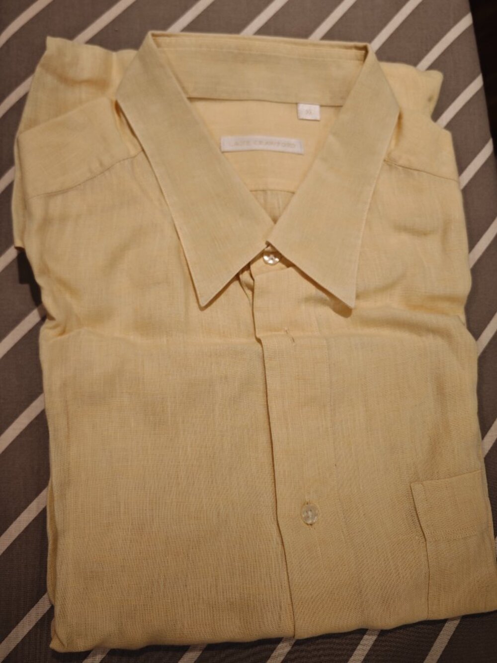 Lane Crawford light yellow linen XL dress shirt.